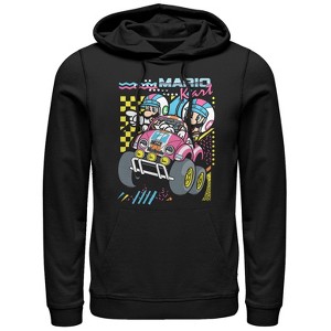 Men's Nintendo Mario Kart 90's Art Pull Over Hoodie - 1 of 3