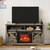 CuisinSmart  TV Stand (Up to 65" TVs), 60" Farmhouse Media TV Console with Sliding Barn Door Storage Cabinet (Fireplace Not Included) - 4 of 4