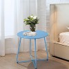 Simple Trending Outdoor and Indoor End Table for Garden Balcony Yard, Blue - 4 of 4
