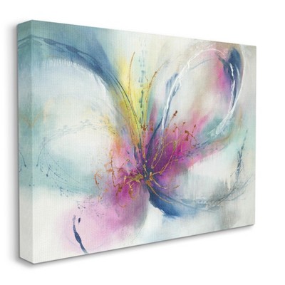 Stupell Industries Organic Butterfly Shape Pink Blue Nature Painting