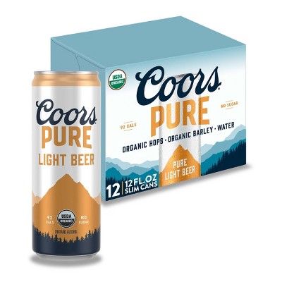 Coors Pure Organic Light Beer - 12pk/12 fl oz Slim Cans