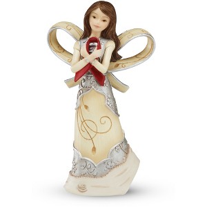 Red Ribbon - 5" Angel Red Ribbon symbolizes Heart Disease, Stroke, HIV, AIDS, Substance Abuse Awareness, and Multi Myeloma Awareness - 1 of 2