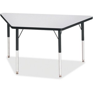 Jonti-Craft Berries Adult-Size Gray Laminate Trapezoid Table (24 x 48) in Black - 1 of 2