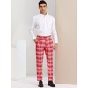 Lars Amadeus Men's Business Plaid Lightweight Regular Fit Flat Front Checked Pants - 3 of 4