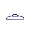 J&V TEXTILES 120pk Premium Velvet Non-Slip Hanger with 360 Degree Rotatable Hook Navy Blue - 3 of 4