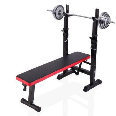 Infurnic Weight Benches Adjustable Weight Bench For Full Body Strength Training, Ideal For Home Gym Workout, Black And Red, 46.6*22*41.7