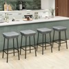 Tangkula 29.5" Metal Bar Height Stools Set of 4 w/ Rattan Seat & Footrest for Backyard - 4 of 4