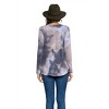 Women's Tie Dye Vneck Long Sleeve Top - HEIMISH USA - 2 of 3