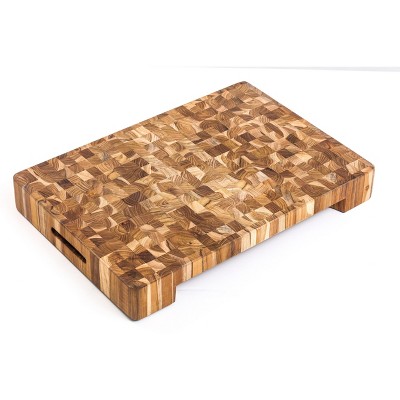 TeakHaus End Grain 20x14 Inch Rectangular Bowl Cut-Out End Grain Block