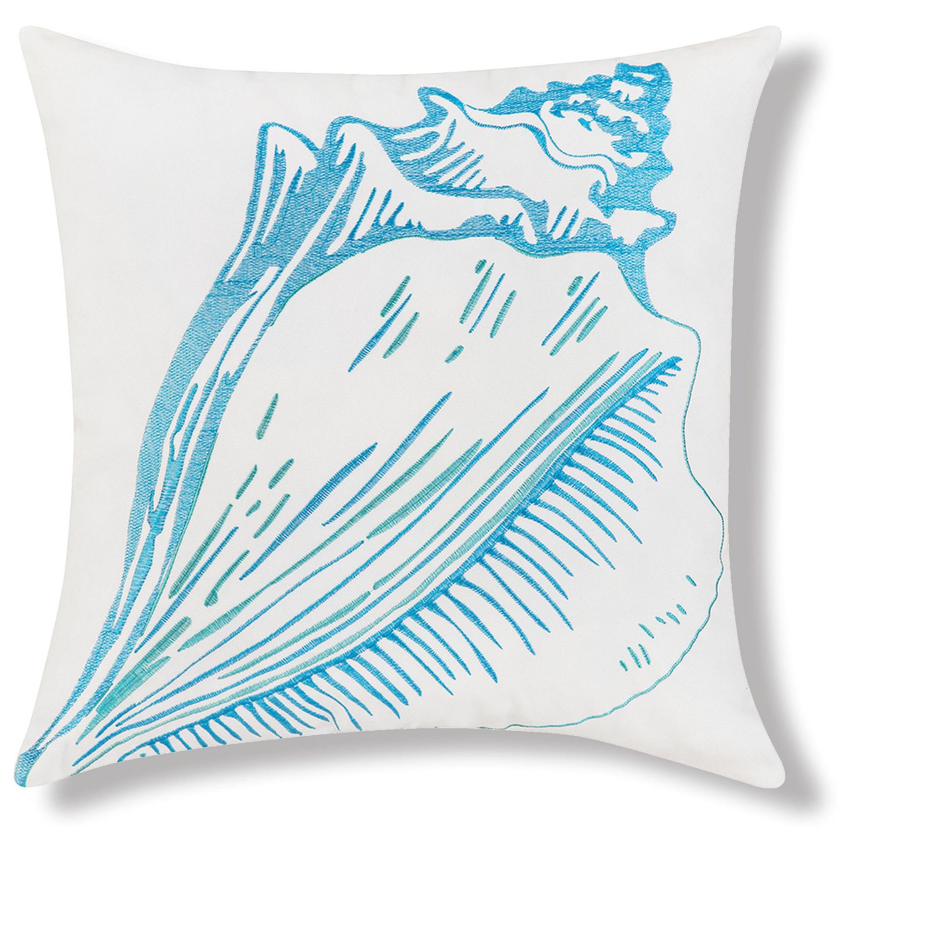 C&F Home Conch Shell Indoor / Outdoor Embroidered Throw Pillow, 18" x 18"