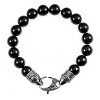 Crucible Men's Onyx Stone Bead Antiqued Lobster Clasp Bracelet (10mm) - 8" - 2 of 4