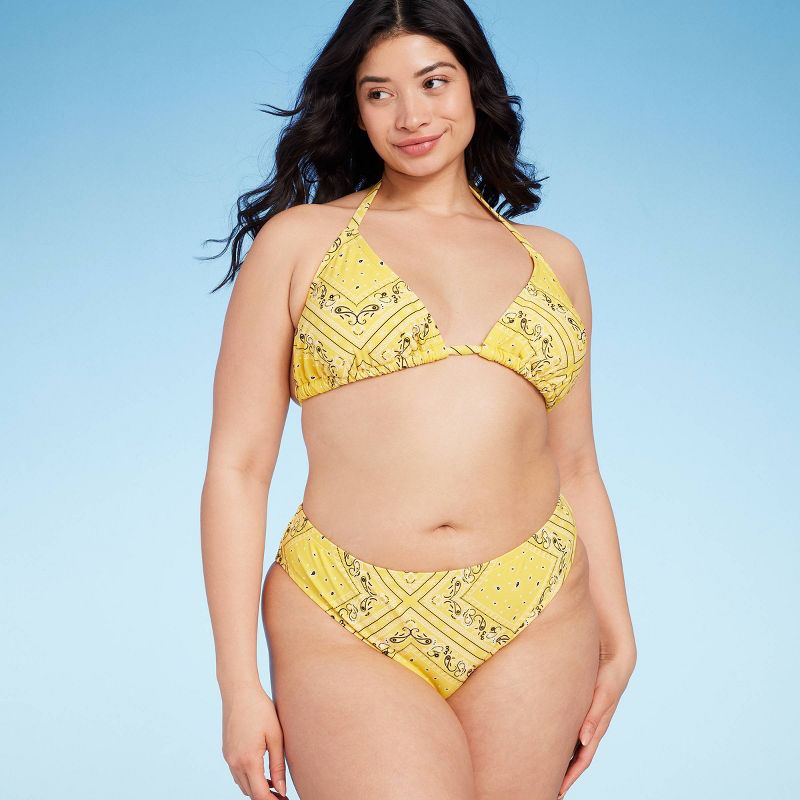 Women's Bandana High Leg Cheeky Bikini Bottom - Wild Fable™ Yellow, 4 of 5