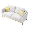 DOMETOUR 72.4" Morden Sofa with 2 Pillows, Classic Style Loveseat for Living Room Bedroom - 4 of 4