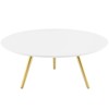 36" Lippa Round Wood Top Coffee Table with Tripod Base Gold/White - Modway: Mid-Century Modern, Scratch-Resistant, MDF - 2 of 4