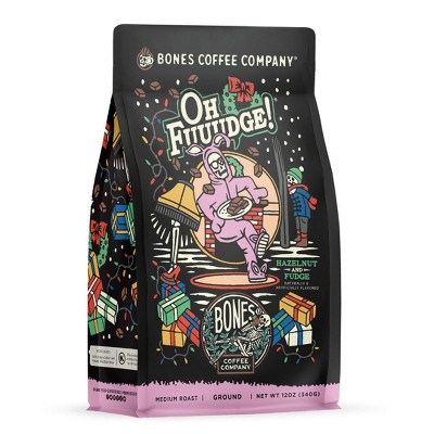 Bones Coffee Company Oh Fuudge Ground Coffee Beans Chocolate Fudge Flavor 12 oz Medium Roast (Ground)