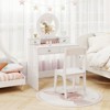 Tangkula Kids Vanity Set Desk & Chair Set w/ Mirror Open Shelf & 4 Storage Drawers - 2 of 4