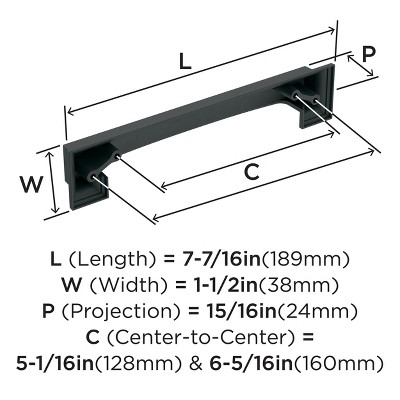 Matte Black Steel Cabinet Cup Pull with Mounting Hardware