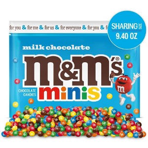 M&M's Milk Chocolate Minis Sharing Size Candy - 9.4oz - 1 of 4