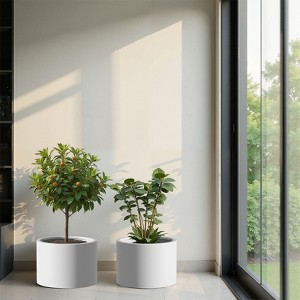 Wooakway Outdoor/Indoor/Decor/Garden Large Tall Metal Planter Pots Planter Boxes Cachepots Nursery Pots - 1 of 4