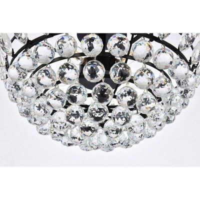Emilia 20" Black Iron and Crystal Flush Mount