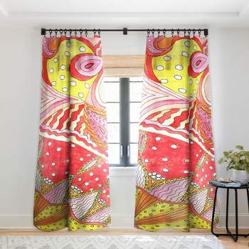 Rosie Brown Swirls Single Panel Sheer Window Curtain - Deny Designs