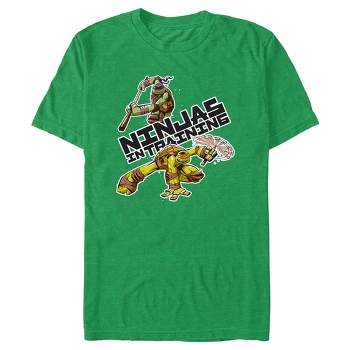 Men's Teenage Mutant Ninja Turtles Michelangelo and Donatello Ninjas in Training T-Shirt