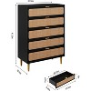 Rattan 5 Drawer Dressers for Bedroom, Tall Dresser with Deep Drawers - 4 of 4