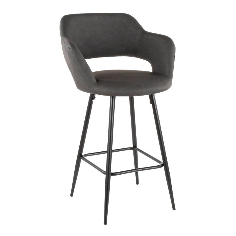 Set of 2 Margarite Contemporary Counter Height Barstool Faux Leather - LumiSource, 3 of 12