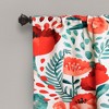 52"x18" Light Filtering Poppy Garden Window Valance White/Coral - Lush Décor: Floral Rod Pocket Valance - 2 of 4