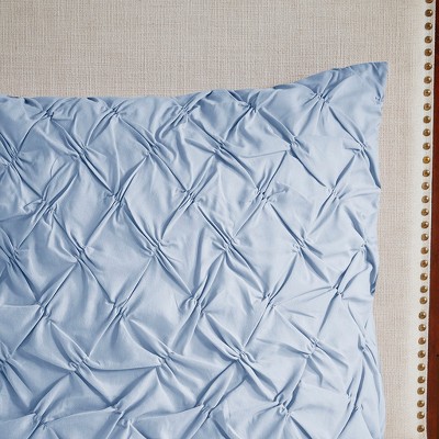 Cassandra Shabby Chic Queen Cotton Comforter Set in Soft Blue
