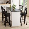 Costway Set of 4 Bar Stools Swivel Bar Height Chairs with PU Upholstered Seats Kitchen - 4 of 4