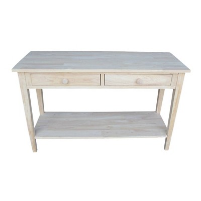 Spencer Light Brown Solid Wood Console Table with Storage