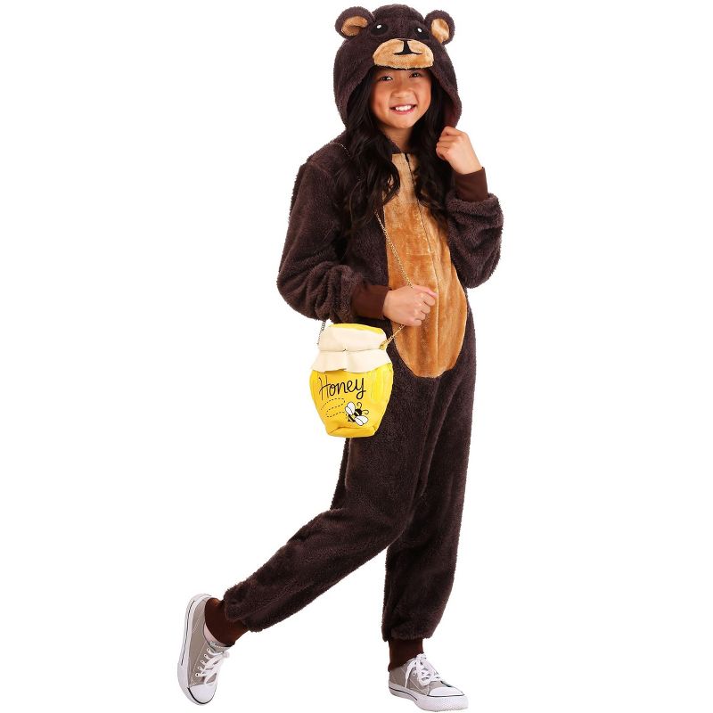 HalloweenCostumes.com Kids Jumpsuit Costume Brown Bear, 2 of 5