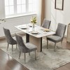 Sapphtopaz Upholstered Dining Chairs Set of 2, Rayon Cloth Flocking High Back Kitchen Chairs with Curved Wood Legs, Dining Room Chairs, Accent Chair - 4 of 4
