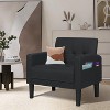 TYBOATLE Accent Chair for Living Room Chairs, Fabric Tufted Upholstered Arm Chair, Comfy Upholstered Reading Accent Chairs Side Chair, Black - 2 of 4