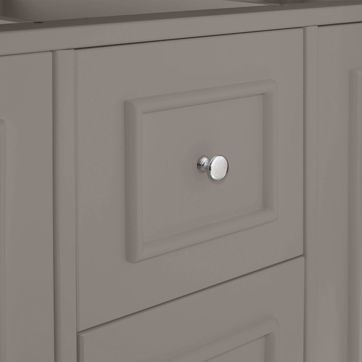 Alaterre Furniture Williamsburg 60 in. Double Sink Bathroom Vanity - Freestanding Cabinet Without Top, Gray - thumbnail 9