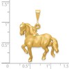 Black Bow Jewelry 14k Yellow Gold Diamond Cut Horse Pendant, 25mm - 4 of 4