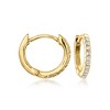 Ross-Simons 5.50 ct. t.w. Emerald and .20 ct. t.w. White Topaz Drop Earrings in 18kt Gold Over Sterling - 4 of 4