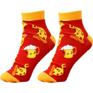 Pavilion Gift Company - Pizza and Beer - Cotton Blend Ankle Socks - Socks - 1 of 4