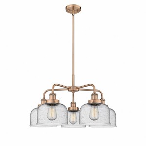 Bell - 5 Light Stem Hung Chandelier In Art Deco Style-14.75 Inches Tall and 26 Inches Wide - 1 of 1