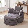 NicBex Modern Accent Chair with Moon Storage Ottoman Loveseat Circle Swivel Barrel Chairs Comfy Reclining Chair Sofa with 4 Pillows - 2 of 4