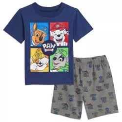 Boys Kids Official Paw Patrol Navy Blue Short Sleeve Summer Pyjamas PJs 