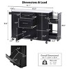 Kitchen Island with Drop Leaf and Tilt-Out Trash Cabinet, Rolling Cart with Door and Towel Bar, MDF Frame Kitchen Island-Coolbibila - 4 of 4