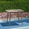 Square Solid Acacia Wood Dining Table for 4,Outdoor Backyard Table with Toothpick Legs,Water Resistant Finish Garden Decoration Table-Coolbibila - 3 of 4