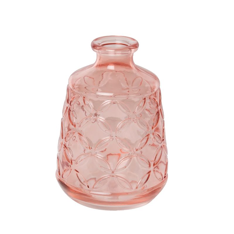 Transpac Glass 5.5 in. Pink Spring Blush Patterned Bud Vase, 2 of 3