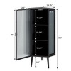 NicBex Bathroom Storage Cabinet,Coner Cabinet with Tempered Glass Door & Storage Shelves for Bathroom - 3 of 4