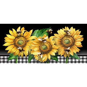 Briarwood Lane Summer Buzzing Sunflowers Mini Mat 22x10 Indoor Outdoor For Summer Doormat - 1 of 2