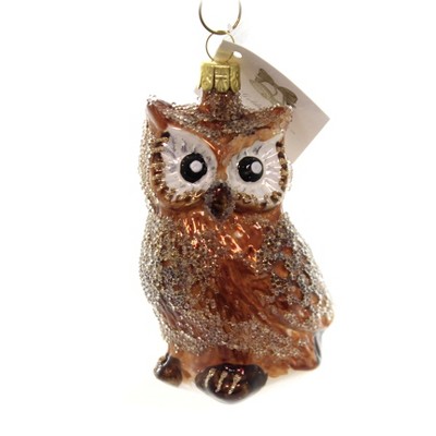 Golden Bell Collection 3.75" Copper Owl Ornament Czech Forest Bird  -  Tree Ornaments