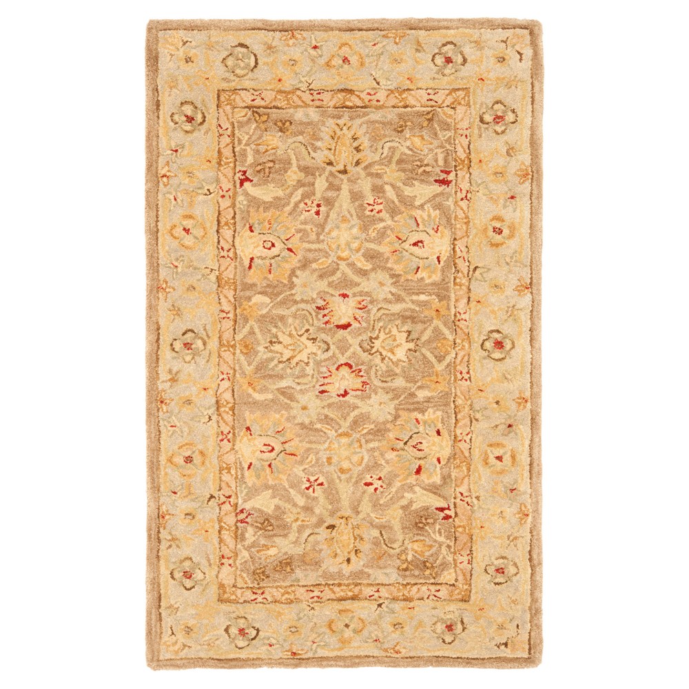 Tan/Ivory Floral Tufted Accent Rug 2'x3'