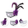 Unique Bargains Feather King Half Face Party Mask 1 Pc - 3 of 4